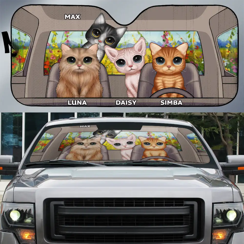 Cat's Trip - Personalized Auto Sunshade