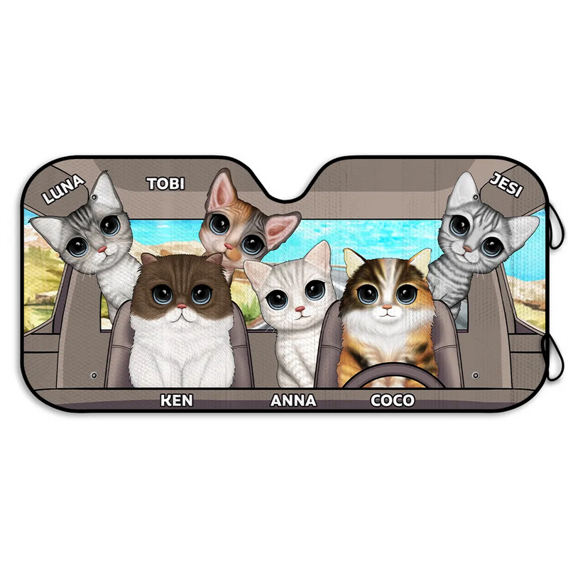 Cat's Trip - Personalized Auto Sunshade