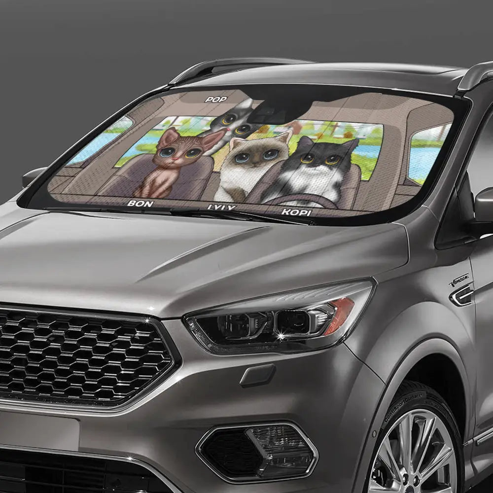 Cat's Trip - Personalized Auto Sunshade