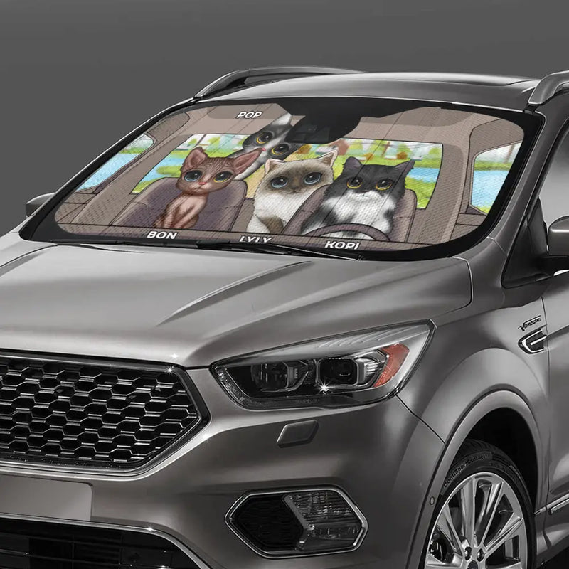Cat's Trip - Personalized Auto Sunshade