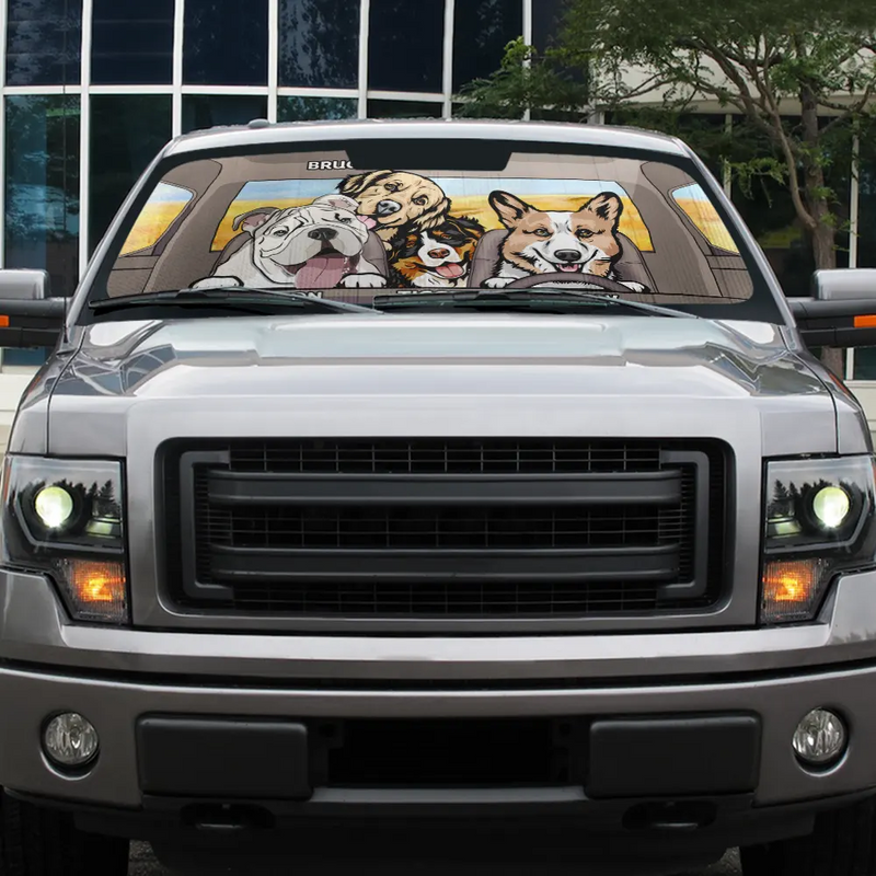 Dog's Trip - Personalized Auto Sunshade