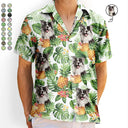 Custom Photo Pet Face Family Tropical Background - Personalized Hawaiian Shirt