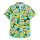 Custom Photo Pet Face Family Tropical Background - Personalized Hawaiian Shirt