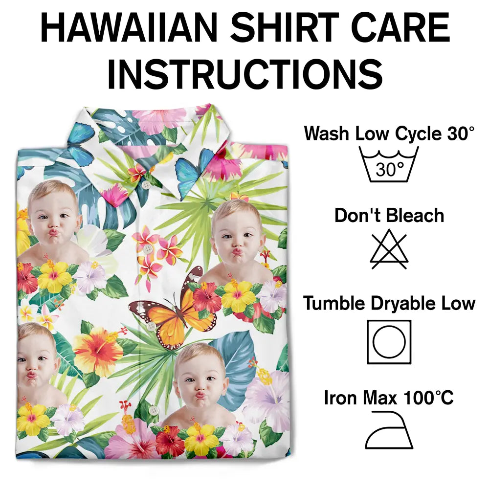 Custom Photo Pet Face Family Tropical Background - Personalized Hawaiian Shirt