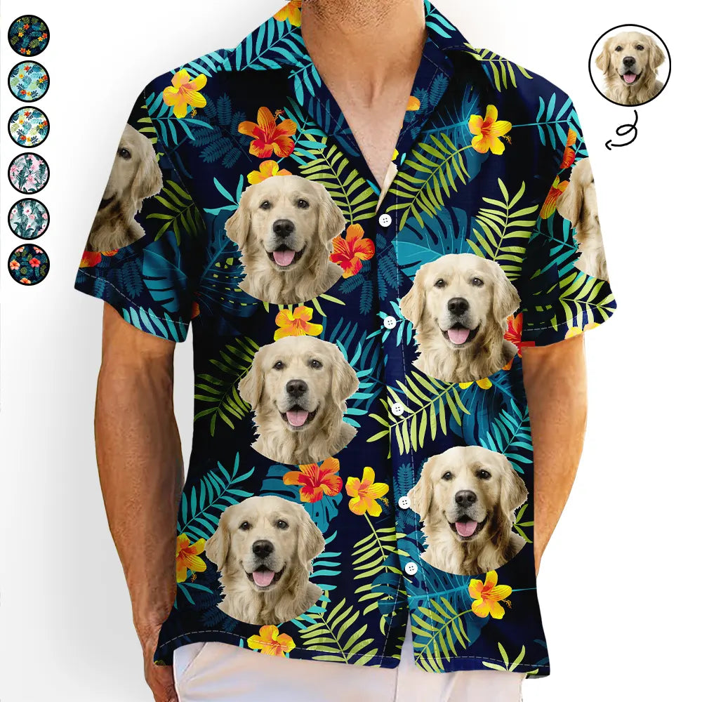 Custom Photo Tropical Vibes Pet Face - Personalized Hawaiian Shirt