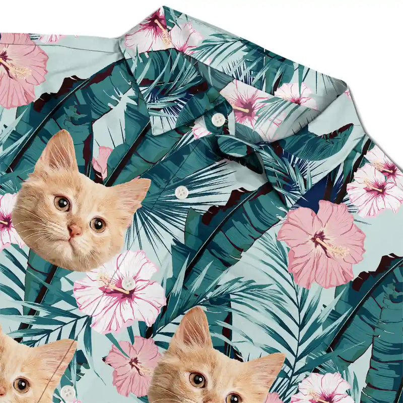 Custom Photo Tropical Vibes Pet Face - Personalized Hawaiian Shirt