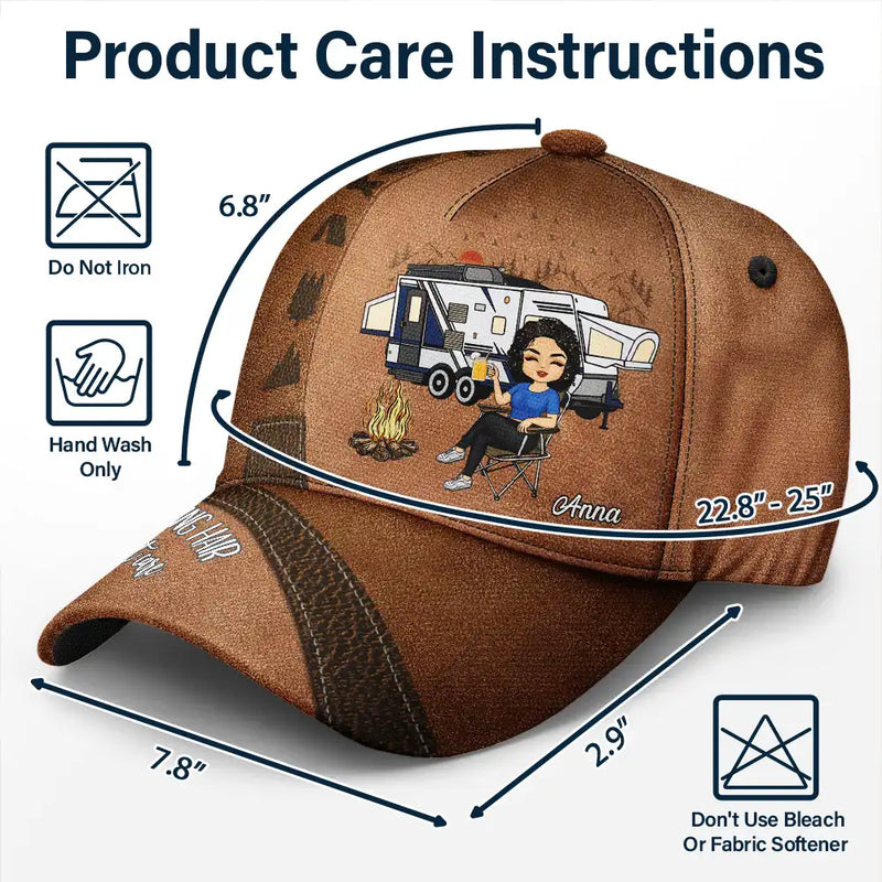 Camping Hair Don't Care - Personalized Classic Cap