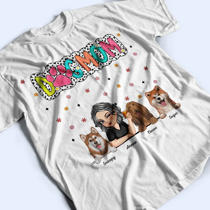 Dog Mom Dog Mum Dalmatian Dots - Personalized T Shirt