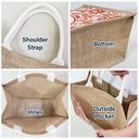 Monogram Floral Pattern Custom - Personalized Jute Tote Bag