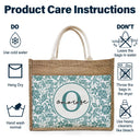 Monogram Floral Pattern Custom - Personalized Jute Tote Bag