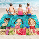 Beach Cartoon Kid - Personalized Beach Towel
