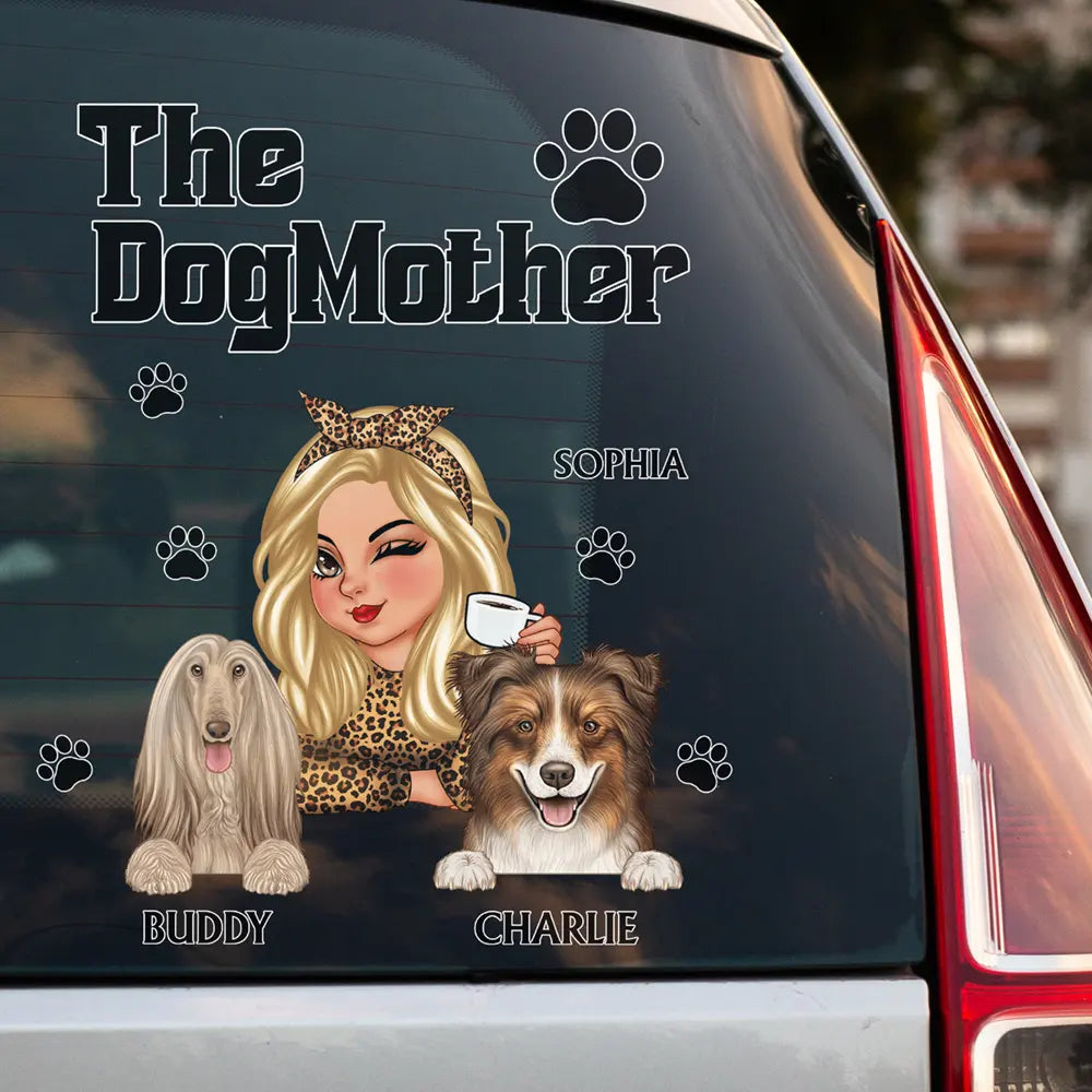 La Mère Chien Maman Chien - Autocollant Décoratif Personnalisé