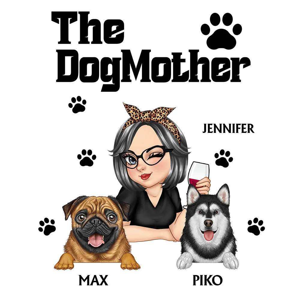 La Mère Chien Maman Chien - Autocollant Décoratif Personnalisé