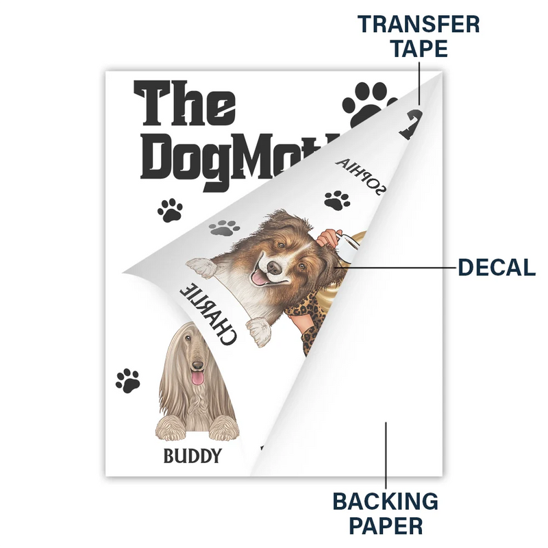 La Mère Chien Maman Chien - Autocollant Décoratif Personnalisé