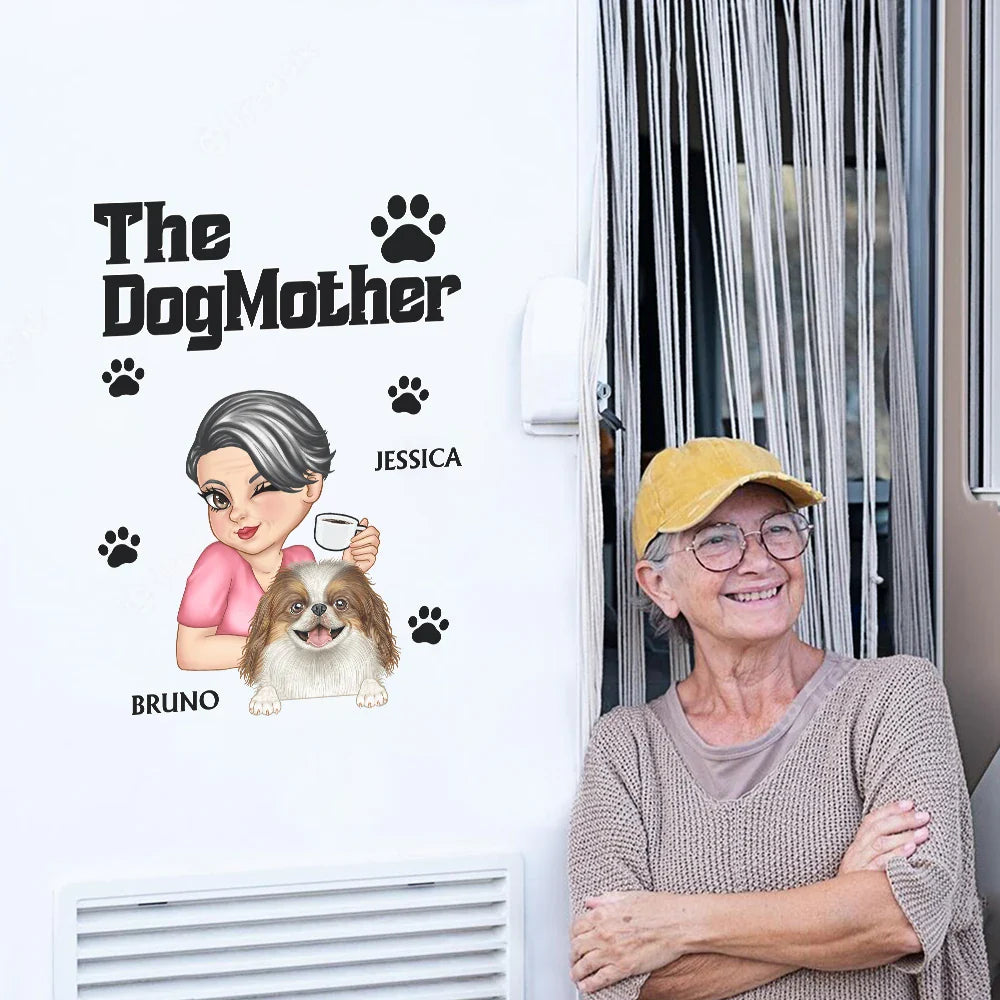 La Mère Chien Maman Chien - Autocollant Décoratif Personnalisé