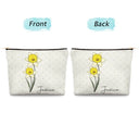 Fleur de naissance pour femme - Trousse de maquillage personnalisée 