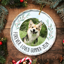 Custom Photo Forever Loved Memorial - Personalized Circle Glass Ornament