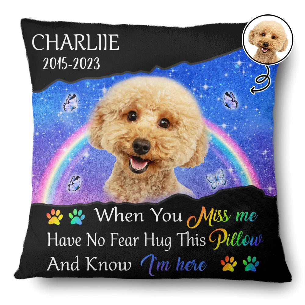 Custom Photo I Hug This Pillow Memorial Pet - Personalized Pillow