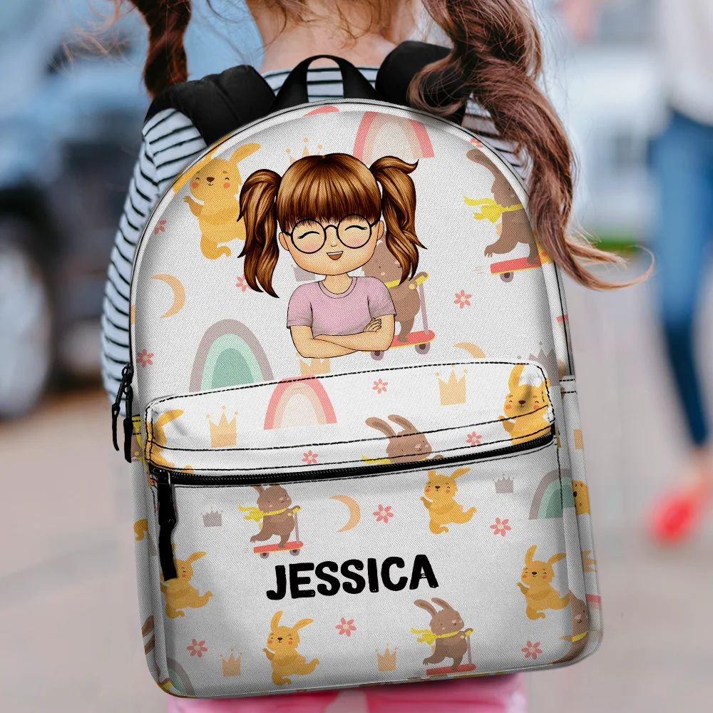 Cute Vehicle Background - Personalized Canvas Backpack