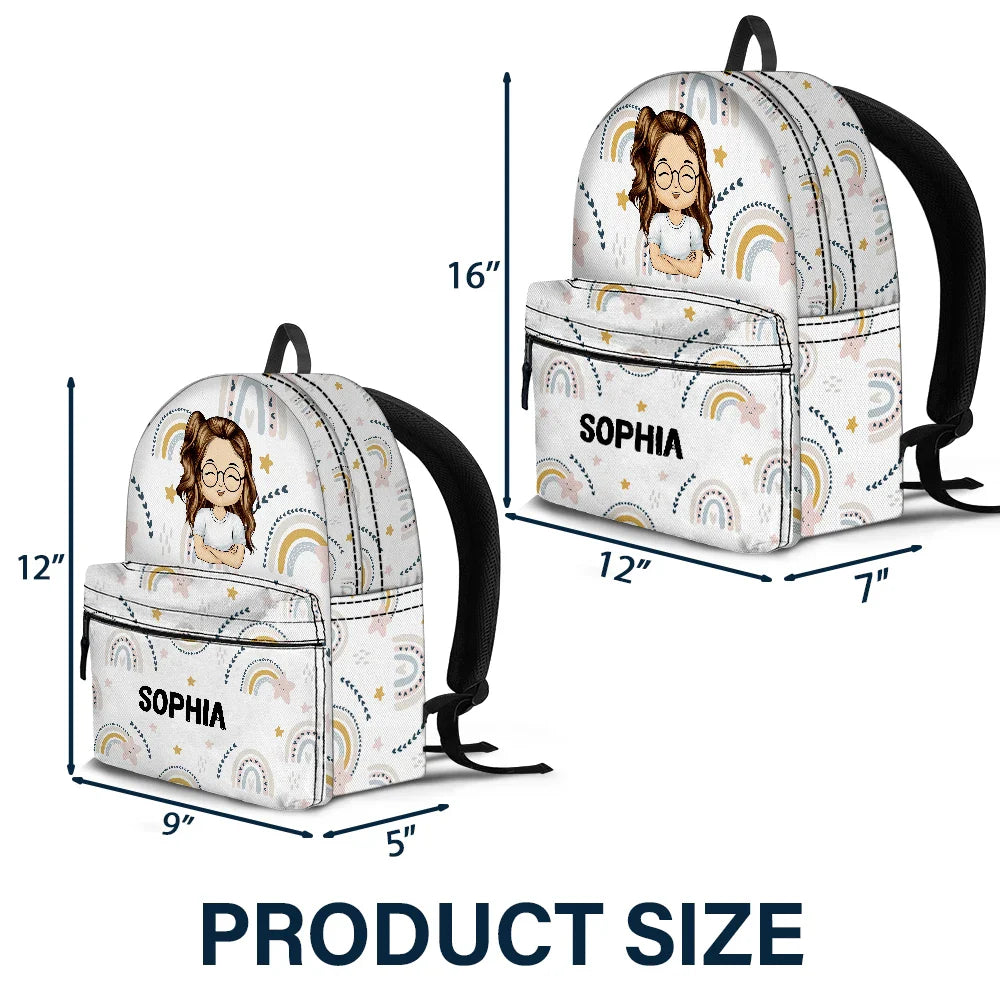 Cute Vehicle Background - Personalized Canvas Backpack