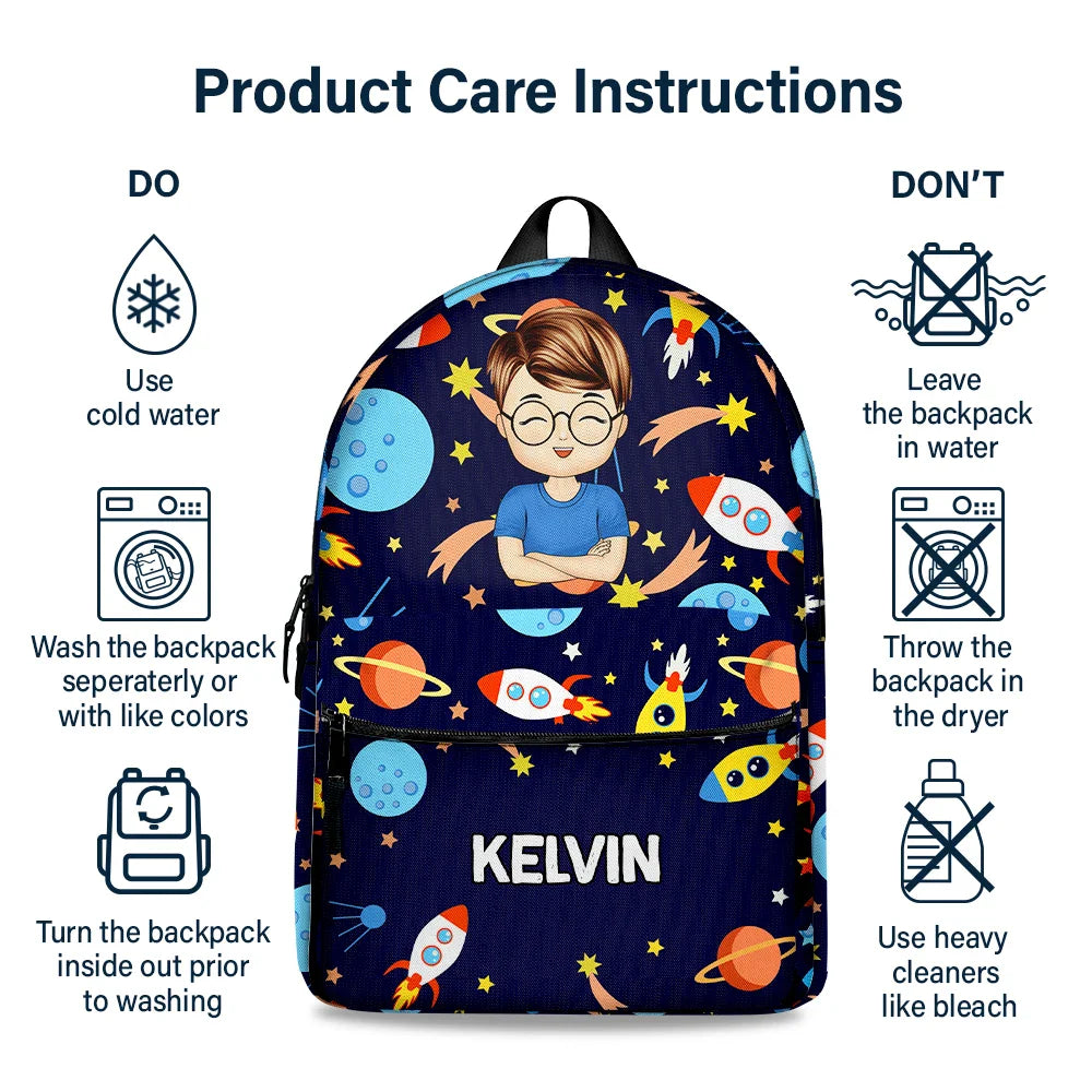Cute Vehicle Background - Personalized Canvas Backpack