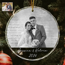 Photo personnalisée pour couple - Ornement en verre rond personnalisé 
