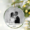 Photo personnalisée pour couple - Ornement en verre rond personnalisé 