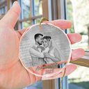 Photo personnalisée pour couple - Ornement en verre rond personnalisé 