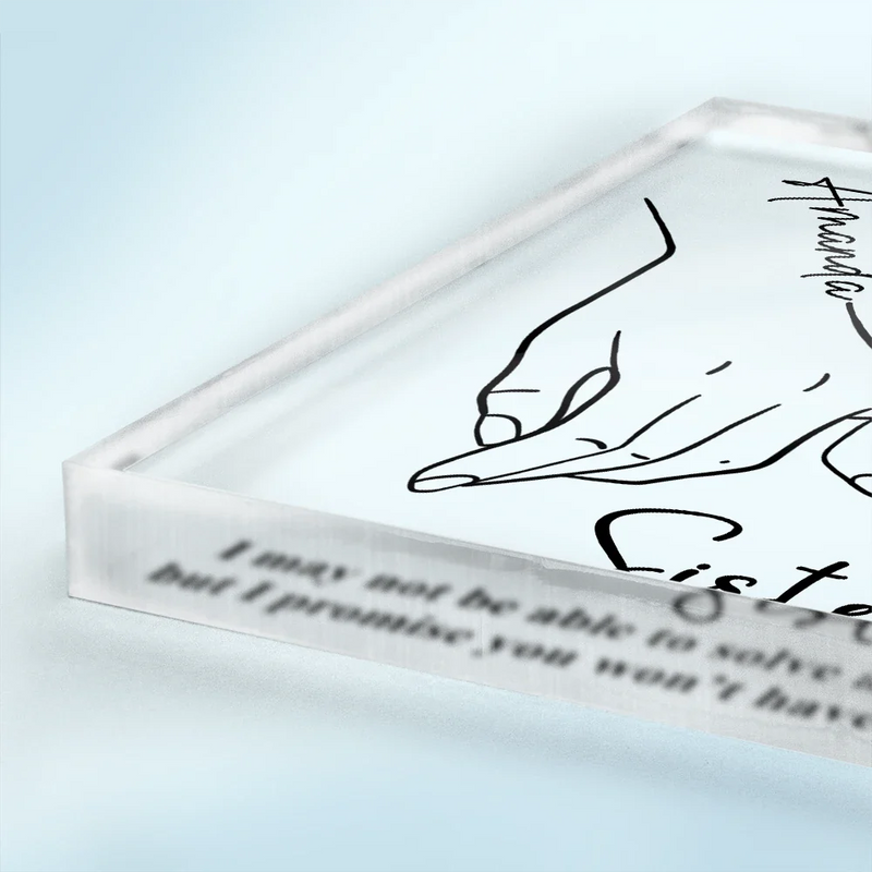 Besties Sister Solve All Of Your Problem - Personalized Square Shaped Acrylic Plaque