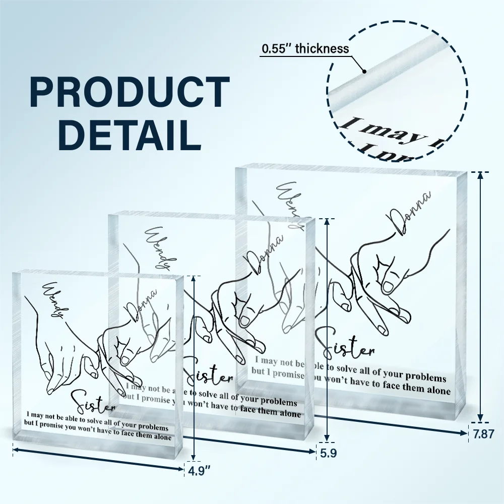 Besties Sister Solve All Of Your Problem - Personalized Square Shaped Acrylic Plaque