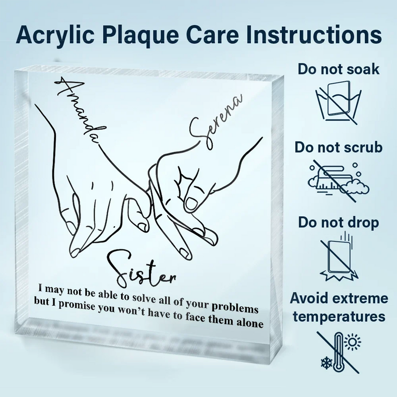 Besties Sister Solve All Of Your Problem - Personalized Square Shaped Acrylic Plaque