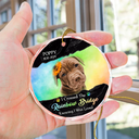 Custom Photo I Crossed The Rainbow Bridge Memorial - Personalized Circle Glass Ornament