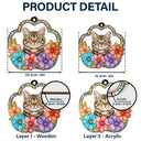 Custom Photo Dog Cat Floral Stained Glass - Personalized Window Hanging Suncatcher Ornament