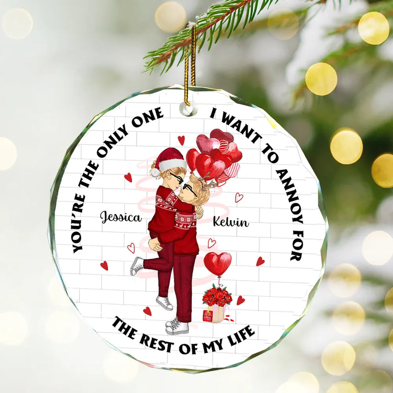 Couples ennuyeux pour le reste de ma vie - Ornement en verre rond personnalisé 