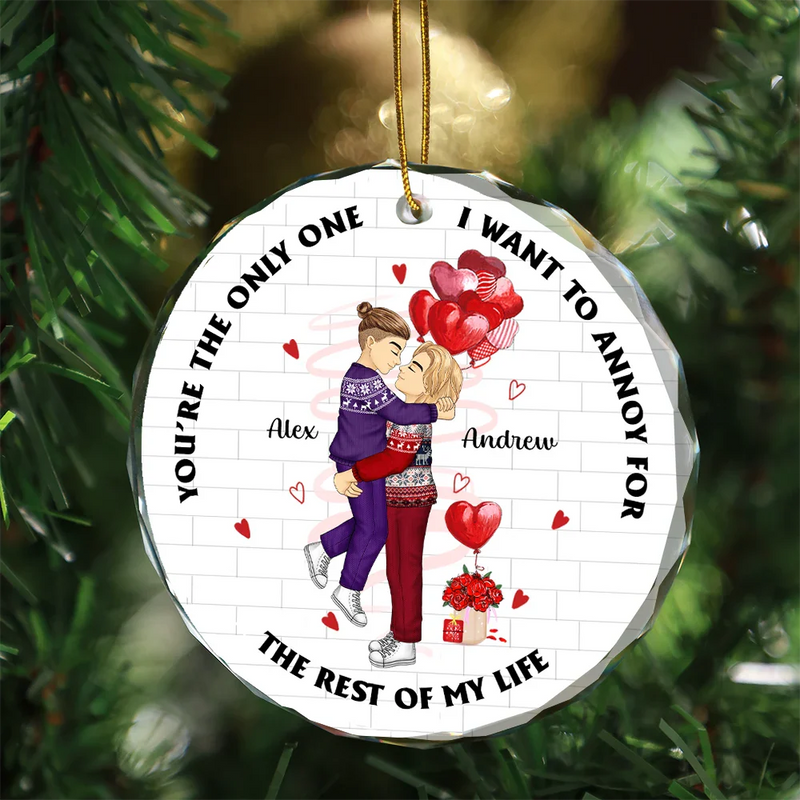 Couples ennuyeux pour le reste de ma vie - Ornement en verre rond personnalisé 