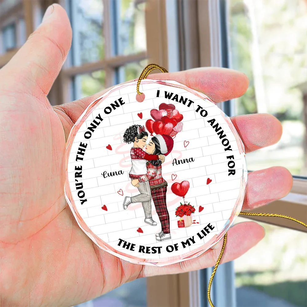 Couples ennuyeux pour le reste de ma vie - Ornement en verre rond personnalisé 