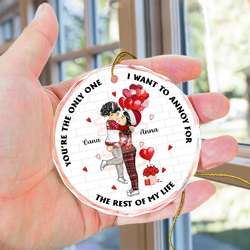 Couples ennuyeux pour le reste de ma vie - Ornement en verre rond personnalisé 