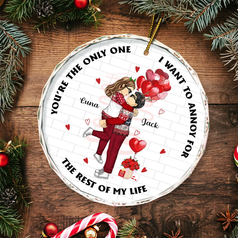 Couples ennuyeux pour le reste de ma vie - Ornement en verre rond personnalisé 