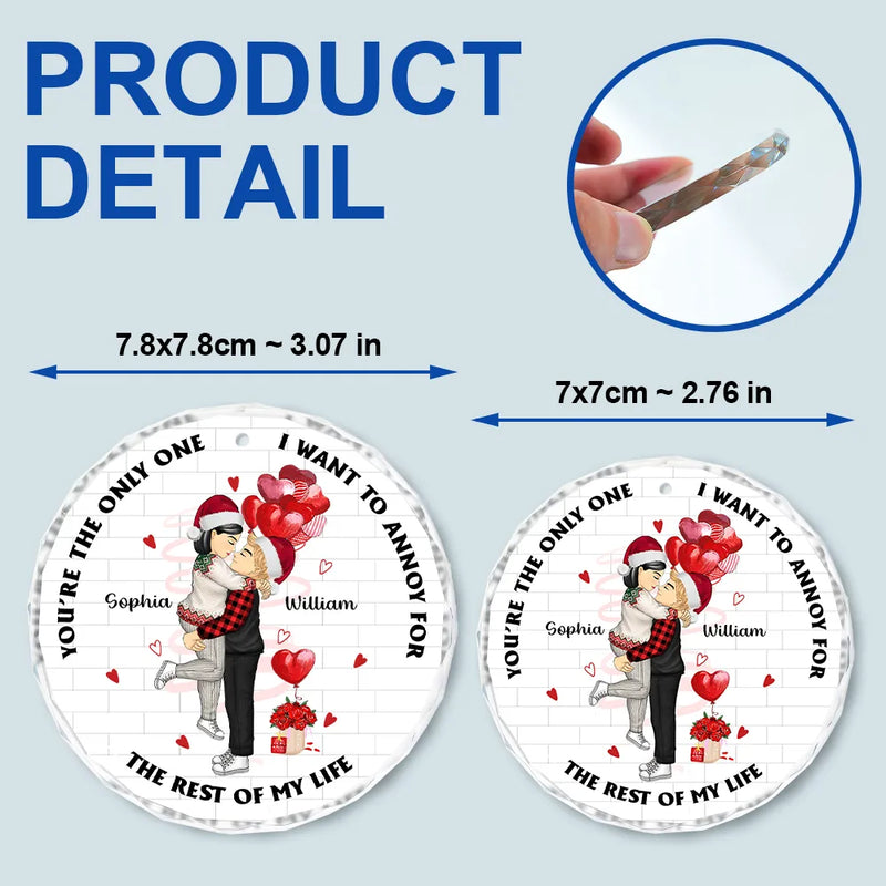 Couples ennuyeux pour le reste de ma vie - Ornement en verre rond personnalisé 