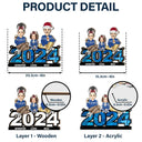 Attrape-soleil personnalisé à suspendre à la fenêtre - Famille assise 2024 