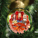 Friends For Life - Personalized Circle Glass Ornament