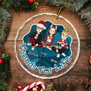 Friends For Life - Personalized Circle Glass Ornament