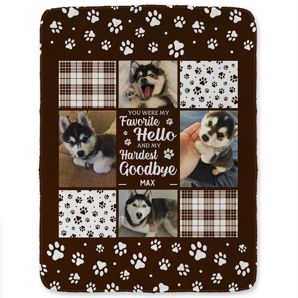 Custom Photo Memorial You Were My Favorite Pet Lover - Personalized Fleece Blanket, Sherpa Blanket