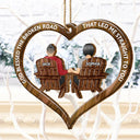 God Blessed The Broken Road Back Couples - Personalized Wooden Cutout Ornament