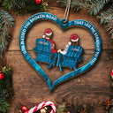 God Blessed The Broken Road Back Couples - Personalized Wooden Cutout Ornament