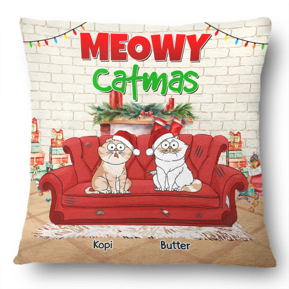 Meowy Catmas Christmas - Personalized Pillow