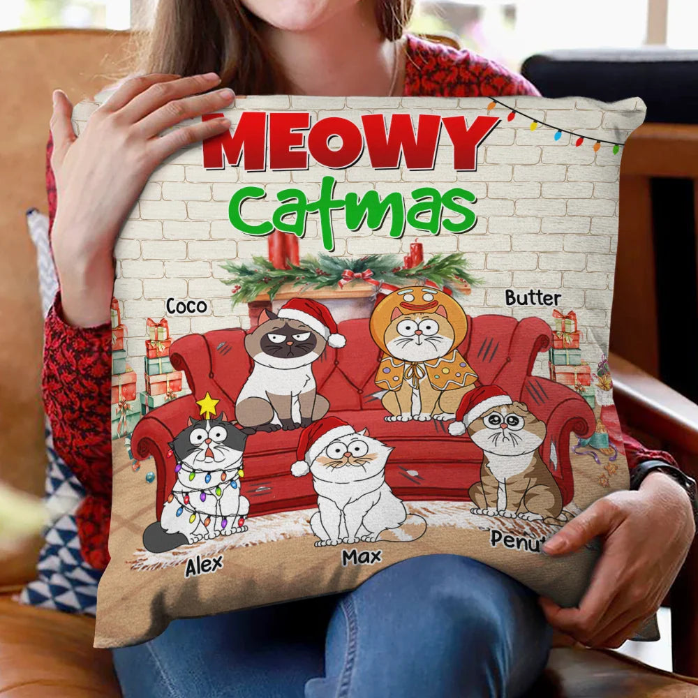 Meowy Catmas Christmas - Personalized Pillow