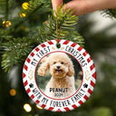 Custom Photo Red Light First Christmas - Personalized Circle Ceramic Ornament