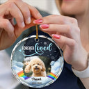 Custom Photo Forever Loved Pet Memorial - Personalized Circle Glass Ornament