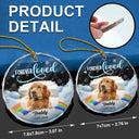 Custom Photo Forever Loved Pet Memorial - Personalized Circle Glass Ornament
